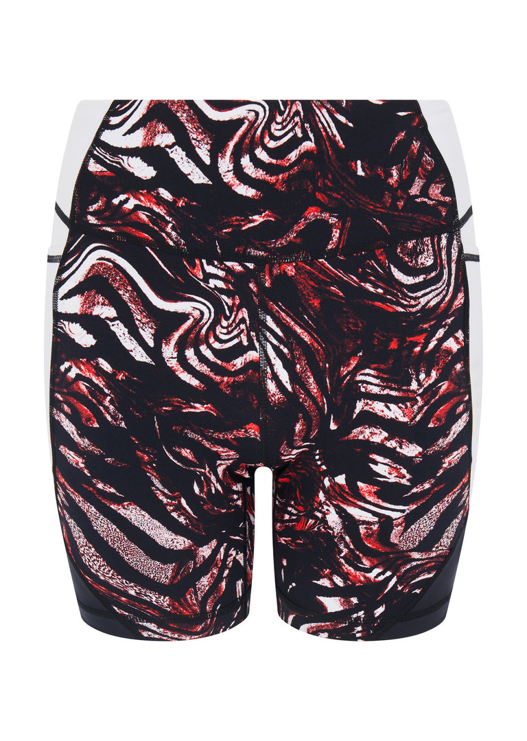 Prowess Print Block Shorts - Red Shadow